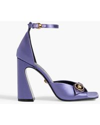 Versace - La Medusa Embellished Satin Sandals - Lyst