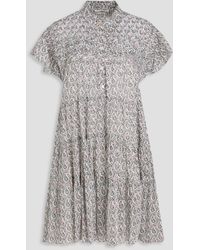 Isabel Marant - Lanikaye Tiered Floral-print Cotton-mousseline Mini Shirt Dress - Lyst