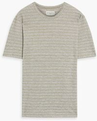 Officine Generale - Striped Cotton And Linen-Blend T-Shirt - Lyst