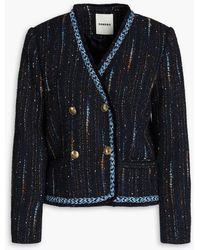 Sandro - Colobri doppelreihige jacke aus metallic-tweed - Lyst