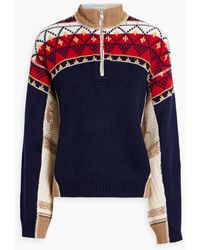 RE/DONE - 80s Patchwork-effect Fair Isle Knitted Half-zip Sweater - Lyst
