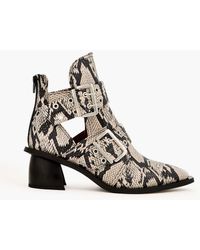 Ganni - Snake-effect Ankle Boots - Lyst