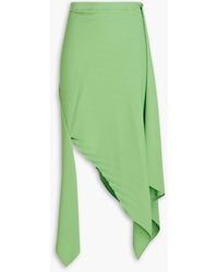 A.W.A.K.E. MODE - Wrap-effect Pleated Crepe Skirt - Lyst