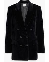 FRAME - Double-breasted Cotton-blend Velour Blazer - Lyst