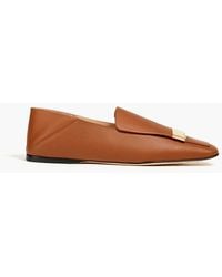 Sergio Rossi - Sr1 Embellished Leather Collapsible-heel Loafers - Lyst