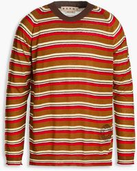 Marni - Pullover aus einer baumwoll-leinenmischung mit streifen - Lyst
