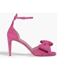 Red(V) - Bow-detailed Suede Sandals - Lyst