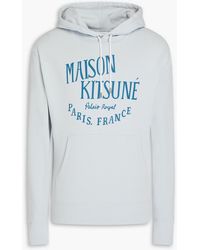 Maison Kitsuné - Hoodie aus baumwollfrottee mit print - Lyst