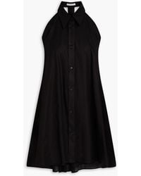 Philosophy Di Lorenzo Serafini - Laser-cut Stretch-cotton Poplin Mini Shirt Dress - Lyst