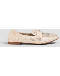 Tory Burch - Ballet Metallic Woven Leather Loafers - Lyst