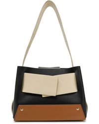 Yuzefi Two-tone Textured-leather Shoulder Bag Black