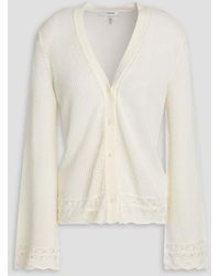 FRAME - Pointelle-knit Cardigan - Lyst