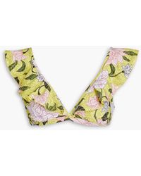 Seafolly - Ruffled Floral-print Triangle Bikini Top - Lyst