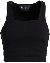 3x1 Ribbed Jersey Top - Black