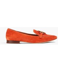 Tory Burch - Miller Logo-embellished Suede Loafers - Lyst
