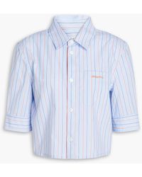 Marni - Cropped Striped Cotton-poplin Shirt - Lyst