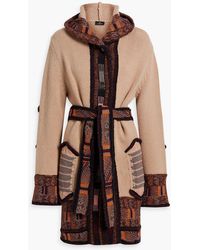 Etro - Jacquard-knit Wool-blend Hooded Cardigan - Lyst