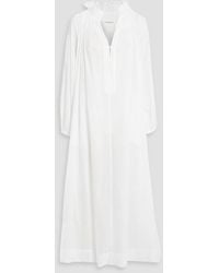 Three Graces London - Pippa Shirred Cotton-voile Maxi Dress - Lyst