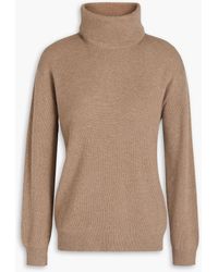 Brunello Cucinelli - Bead-embellished Ribbed Cashmere Turtleneck Sweater - Lyst