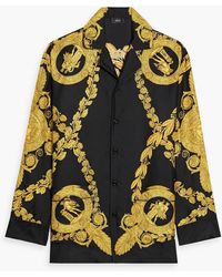 Versace - Printed Silk-twill Pajama Shirt - Lyst