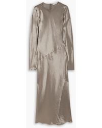 Max Mara - Elogio Paneled Satin-Jersey Midi Dress - Lyst