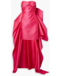 Reem Acra - Convertible Strapless Mikado-piqué Mini Dress - Lyst