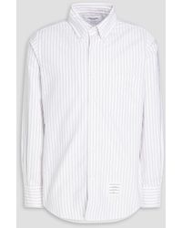 Thom Browne - Gestreiftes hemd aus baumwollpopeline mit schmaler passform - Lyst