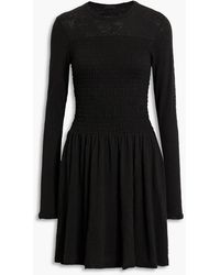 ATM - Shirred Slub Cotton-jersey Mini Dress - Lyst