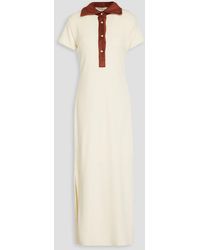 Giuliva Heritage - Daphne Cotton-piqué And Terrry Midi Shirt Dress - Lyst