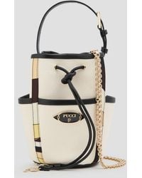 PUCCI - Leather-Trimmed Canvas Bucket Bag - Lyst