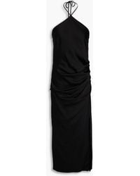Jonathan Simkhai - Hansel Ruched Satin-crepe Halterneck Midi Dress - Lyst