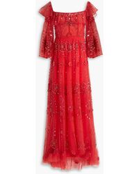 Zuhair Murad - Off-the-shoulder Embellished Tulle Gown - Lyst