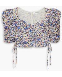 Isabel Marant - Galaor Cropped Floral-print Cotton-voile Top - Lyst