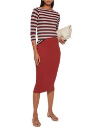 Stateside Ribbed Striped Jersey Top - Red