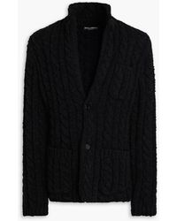 Dolce & Gabbana - Bouclé And Cable-knit Wool-blend Cardigan - Lyst