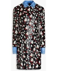 Valentino Garavani - Embellished Silk-organza Mini Shirt Dress - Lyst