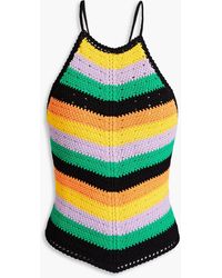 Maje - Striped Crochet Halterneck Top - Lyst