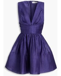 Zimmermann - Linen And Silk-blend Organza Mini Dress - Lyst