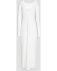 maygel coronel batista draped jersey maxi dress Maygel Coronel Batista Draped Cape-Effect Maxi Dress In Black - 50% Off