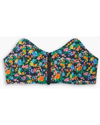 Tibi - Sabine Strapless Floral-print Cotton-poplin Bustier Top - Lyst