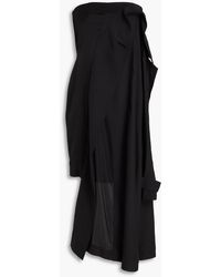 JW Anderson - Trench trägerloses kleid aus glänzendem crêpe mit drapierung - Lyst