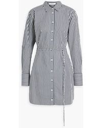 FRAME - Striped Cotton-poplin Mini Shirt Dress - Lyst