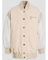 Zimmermann - Embroidered Cotton-blend Bouclé And Shantung Bomber Jacket - Lyst