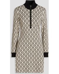 Maje - Jacquard-knit Cotton-blend Mini Dress - Lyst