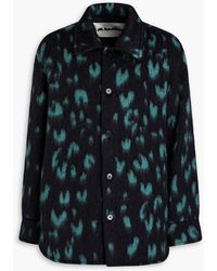 Jil Sander - Leopard-print Brushed Wool-blend Felt Overshirt - Lyst