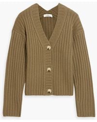 Vince - Ribbed Wool And Cashmere-blend Cardigan - Lyst