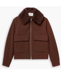 MR P. - Shearling-Trimmed Wool-Blend Felt Bomber Jacket - Lyst
