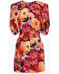 Stella McCartney - Floral-print Silk Crepe De Chine Mini Dress - Lyst