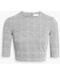 Rosetta Getty - Cropped Houndstooth Jacquard-knit Top - Lyst