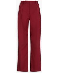 Loulou de Saison - Sbiru hose mit weitem bein aus woll-twill mit falten - Lyst